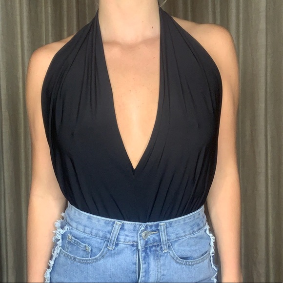 Tops - Black Open back Bodysuit